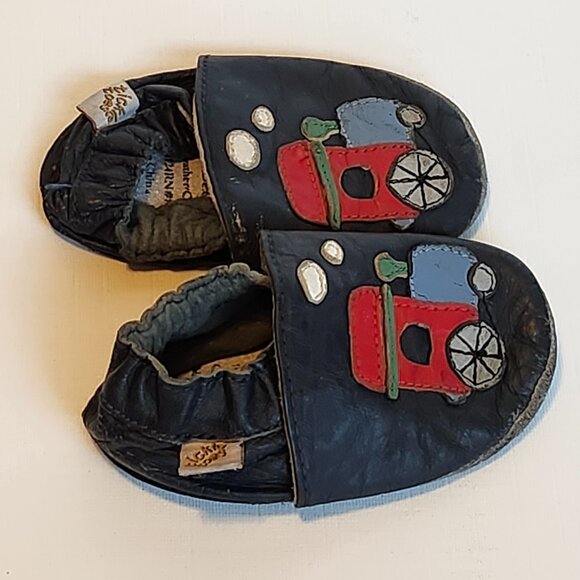ADORABLE TICKLE TOES Leather Baby Shoes Size 12 Months CHOO CHOO TRAIN - Picture 2 of 5